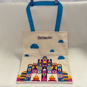 StriVectin Canvas Tote Bag Colorful Geometric Festive Design Shop Beach School